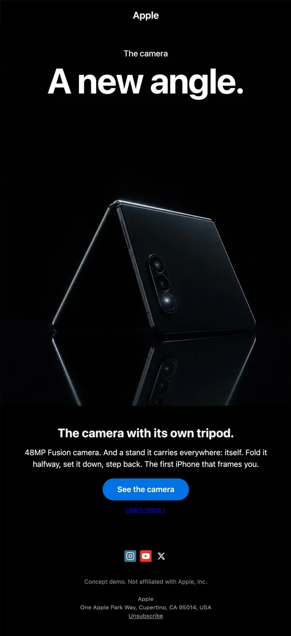Apple concept email 6 of 12: Camera feature