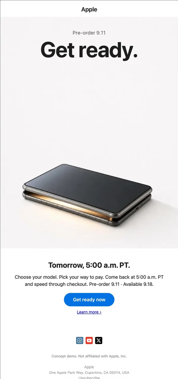 Apple concept email 9 of 12: Pre-order teaser