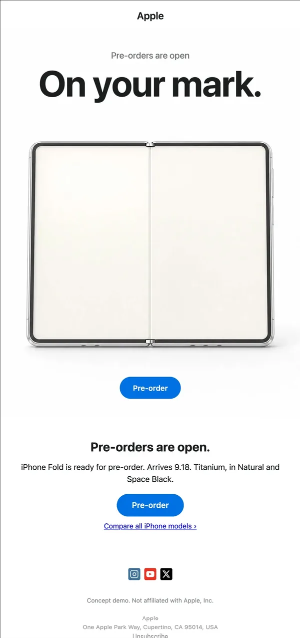 Apple concept email 10 of 12: Pre-order open