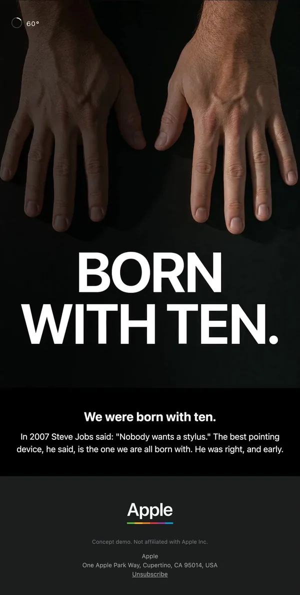 Apple concept email 2 of 12: Brand POV