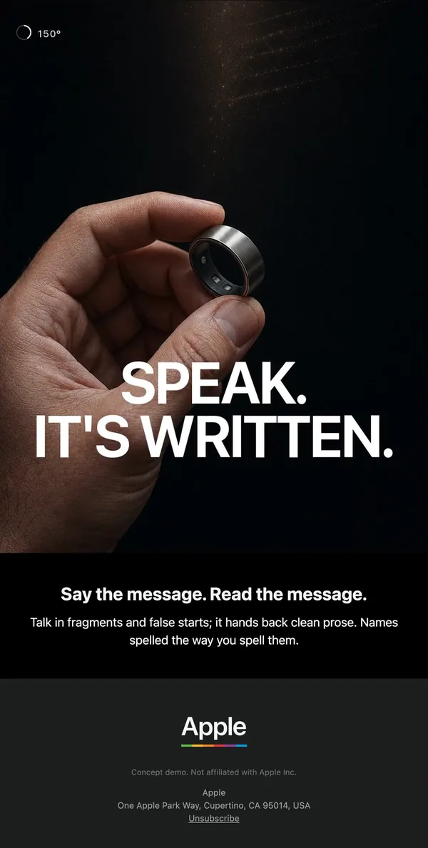 Apple concept email 5 of 12: Feature: dictation