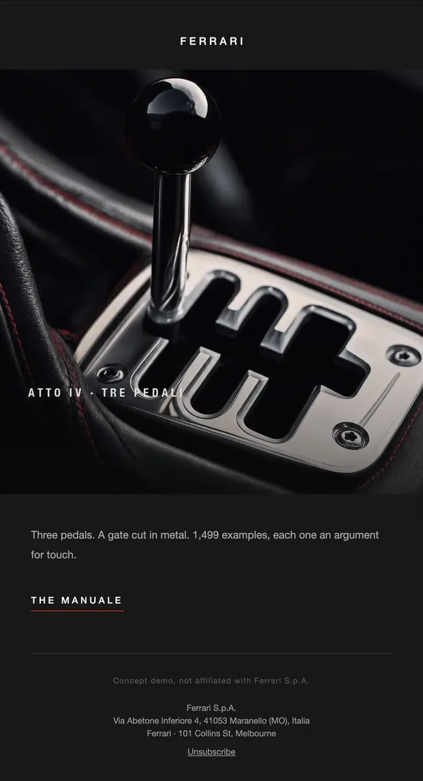 Ferrari concept email 4 of 12: Craft detail