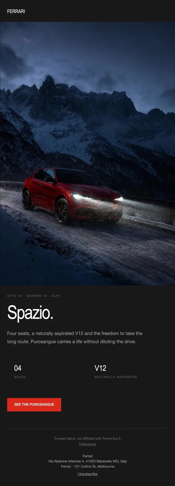 Ferrari concept email 7 of 12: Four-seat story