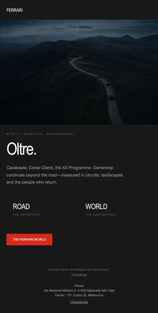 Ferrari concept email 11 of 12: Ownership world