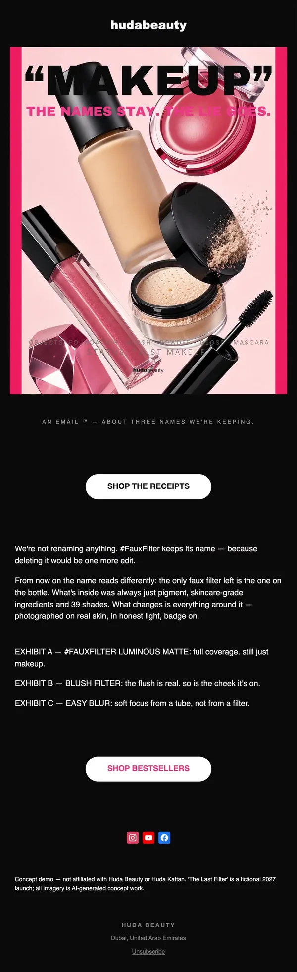 Huda Beauty concept email 7 of 12: Product story