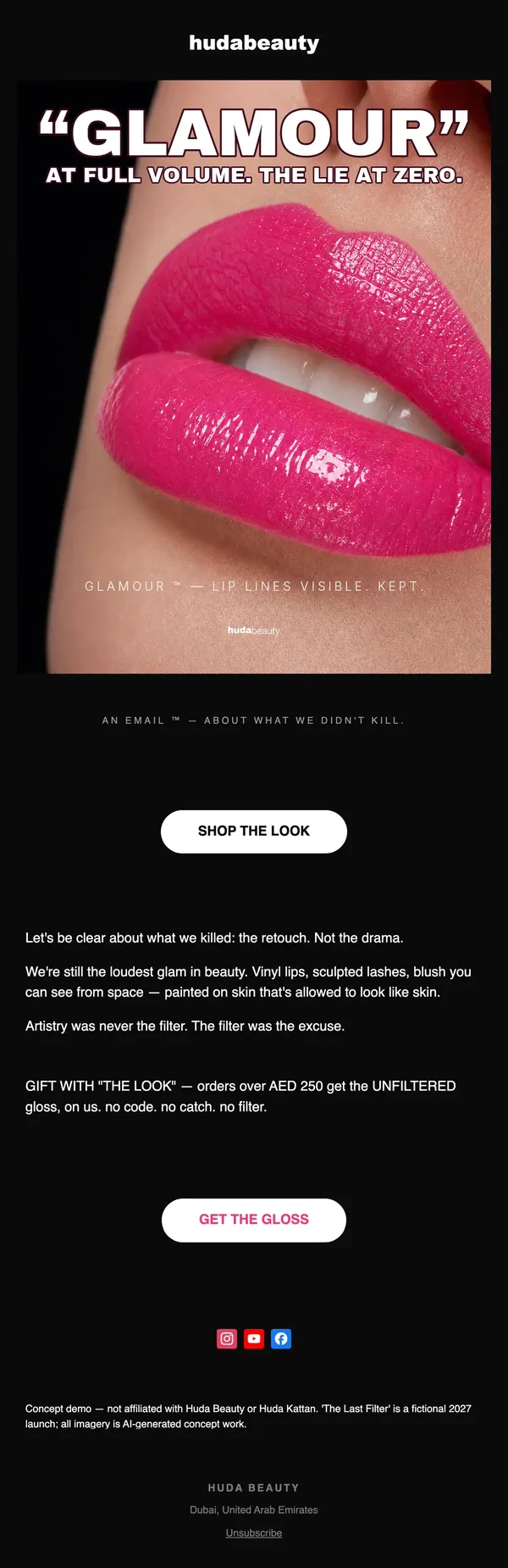 Huda Beauty concept email 10 of 12: Product offer