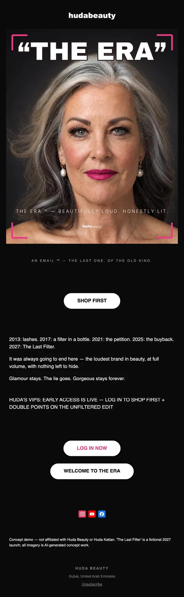 Huda Beauty concept email 12 of 12: Launch day