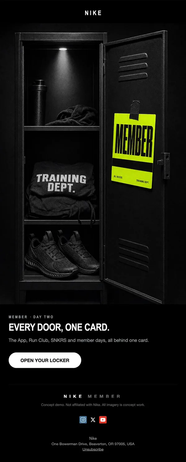Nike concept email 2 of 12: Member benefits