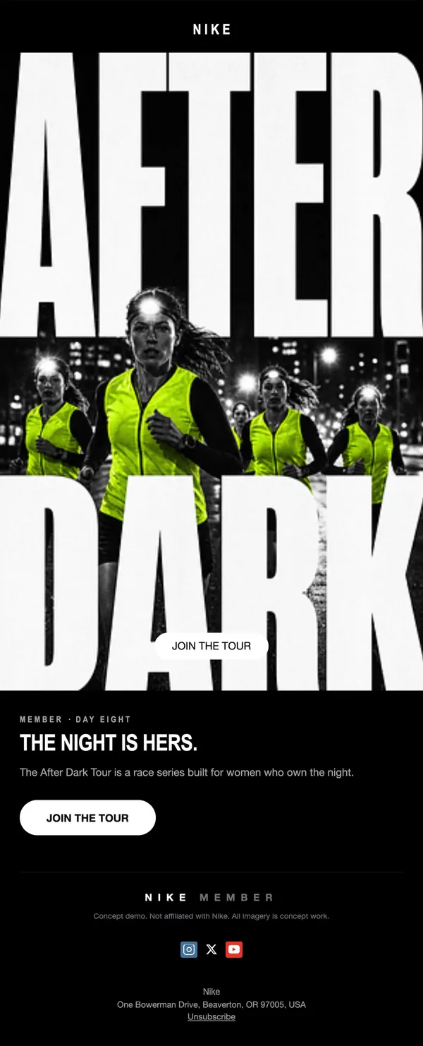 Nike concept email 8 of 12: Community run