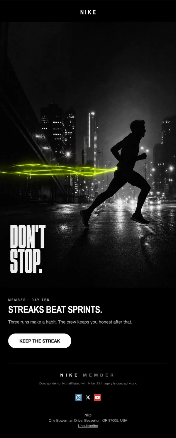 Nike concept email 10 of 12: Habit streak