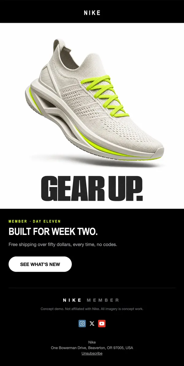 Nike concept email 11 of 12: Product story