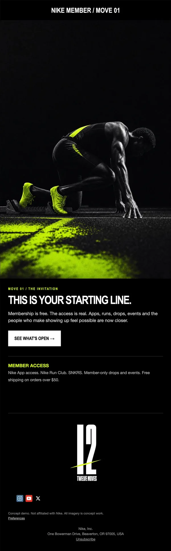 Email 1 of the Nike 12-email flow