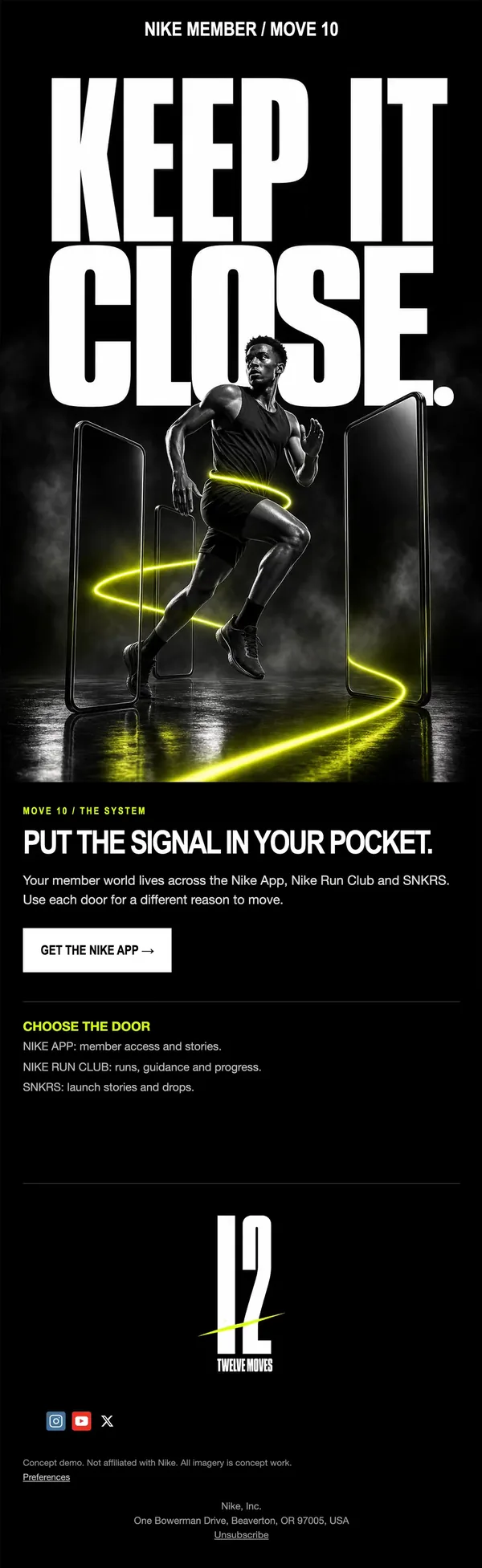 Nike concept email 10 of 12: Download the app