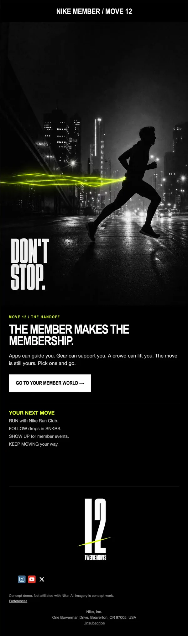 Nike concept email 12 of 12: Handoff
