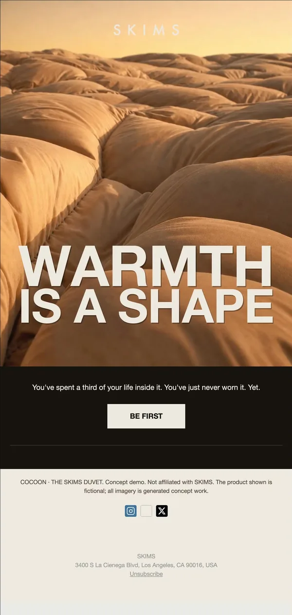 SKIMS concept email 2 of 12: Concept teaser