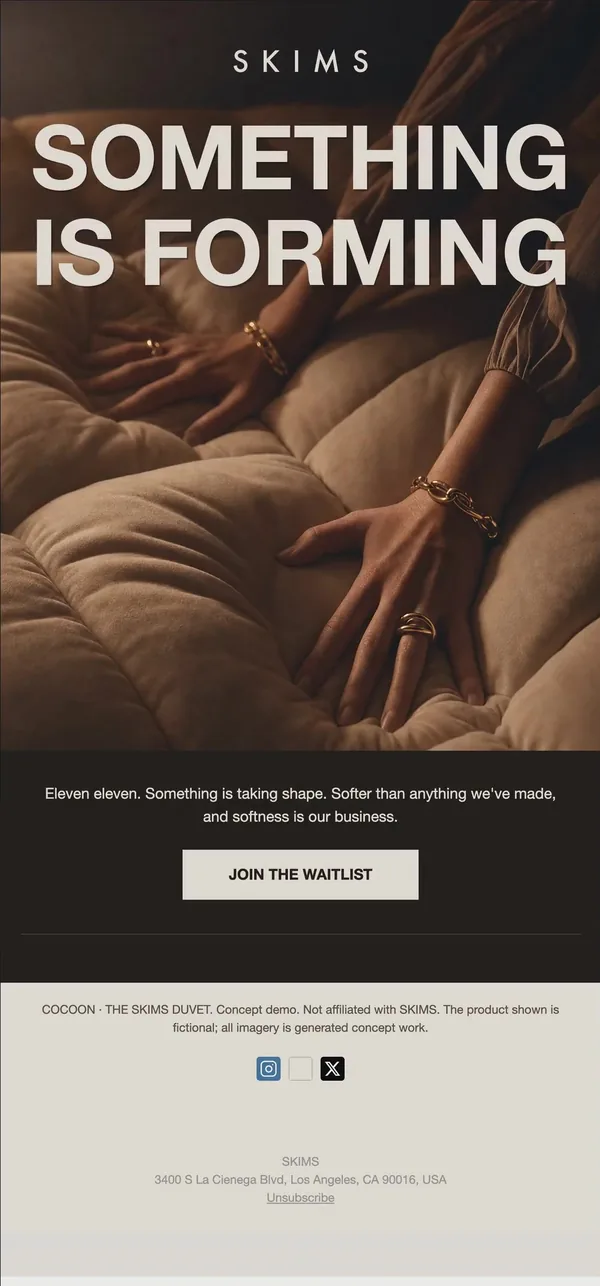 SKIMS concept email 3 of 12: Texture teaser