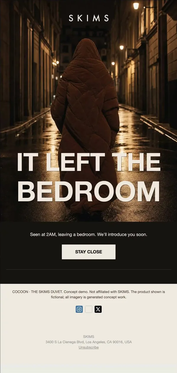 SKIMS concept email 4 of 12: Street teaser