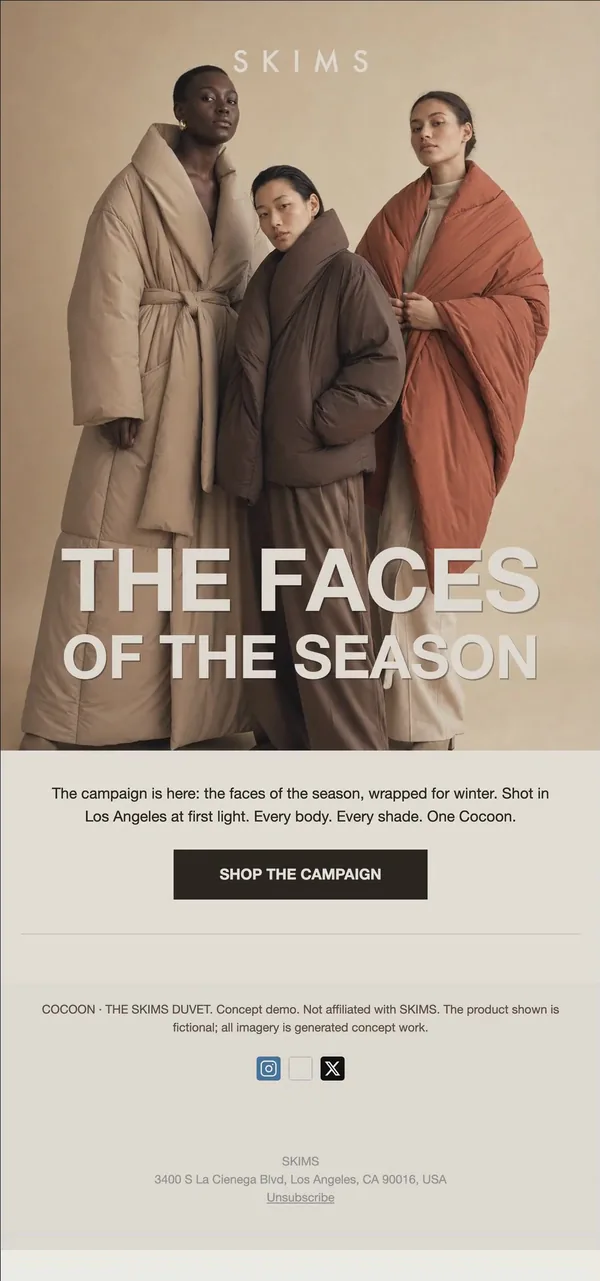SKIMS concept email 8 of 12: Campaign story