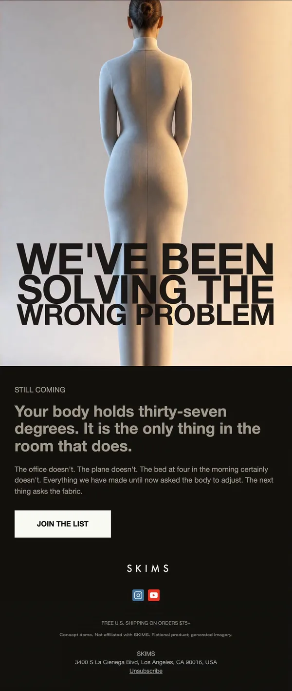 SKIMS concept email 2 of 12: Problem reframe