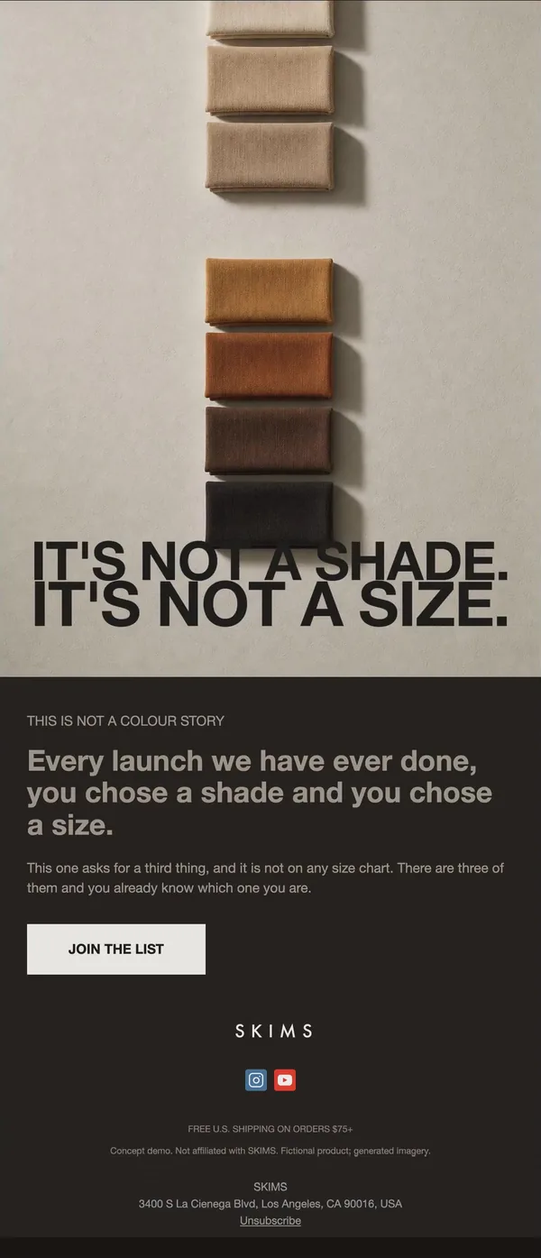 SKIMS concept email 3 of 12: Category tease