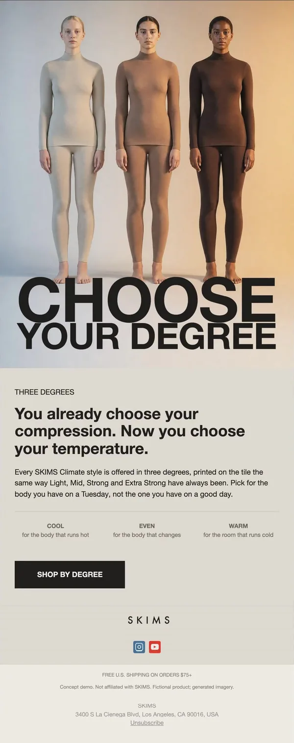 SKIMS concept email 8 of 12: Fit guide