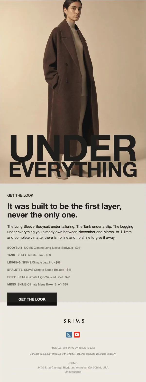 SKIMS concept email 10 of 12: Get the look