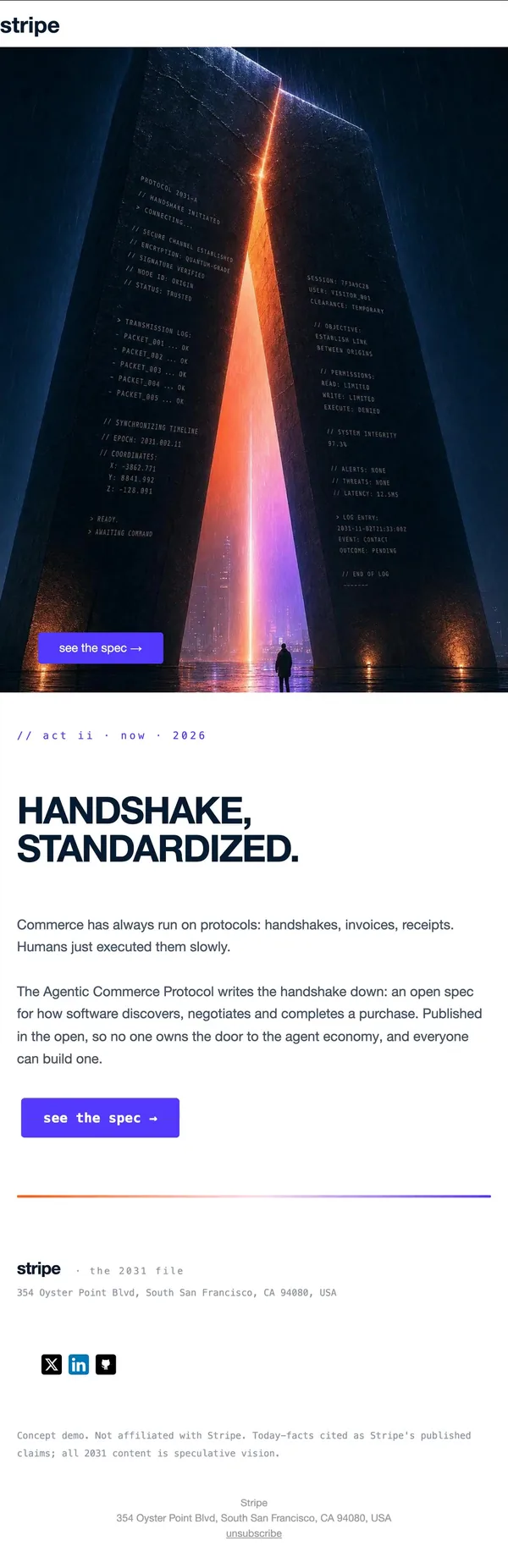 Stripe concept email 5 of 12: Open standard