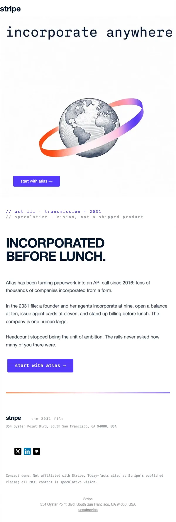 Stripe concept email 8 of 12: Incorporation