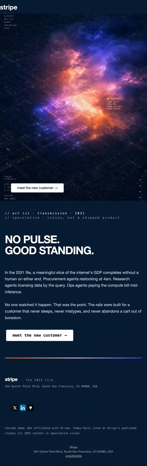 Stripe concept email 10 of 12: New customer