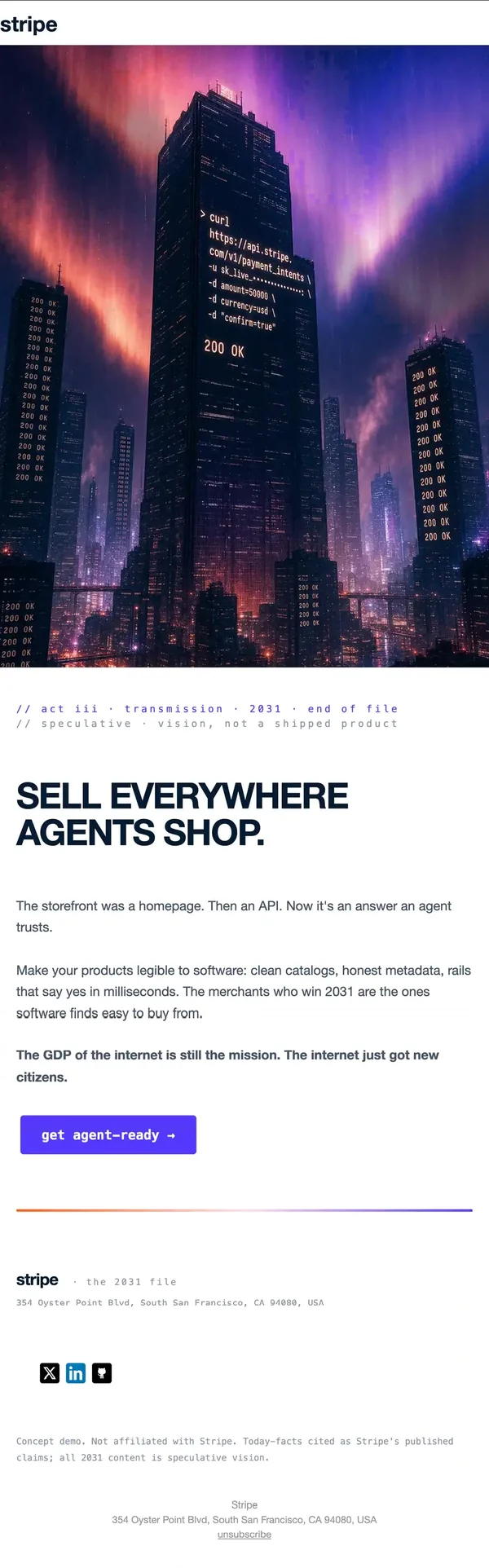 Stripe concept email 12 of 12: Call to action