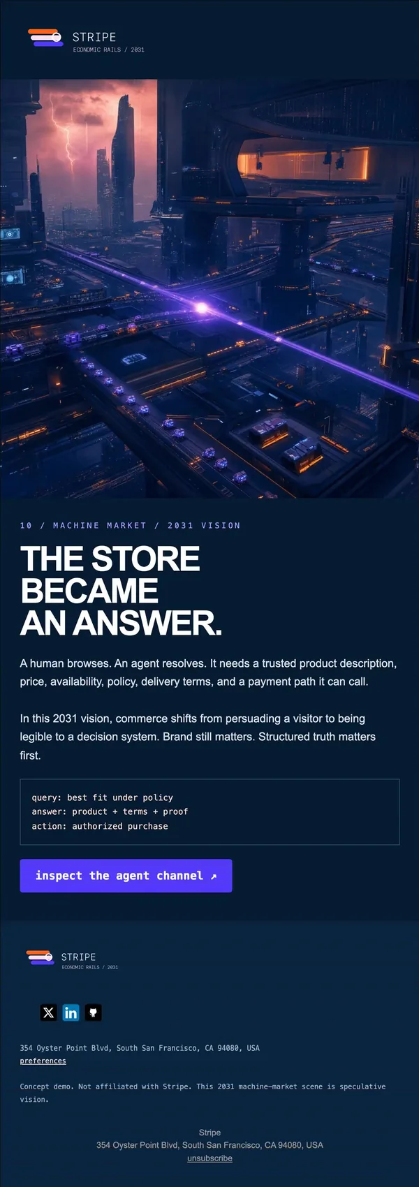 Stripe concept email 10 of 12: Machine market