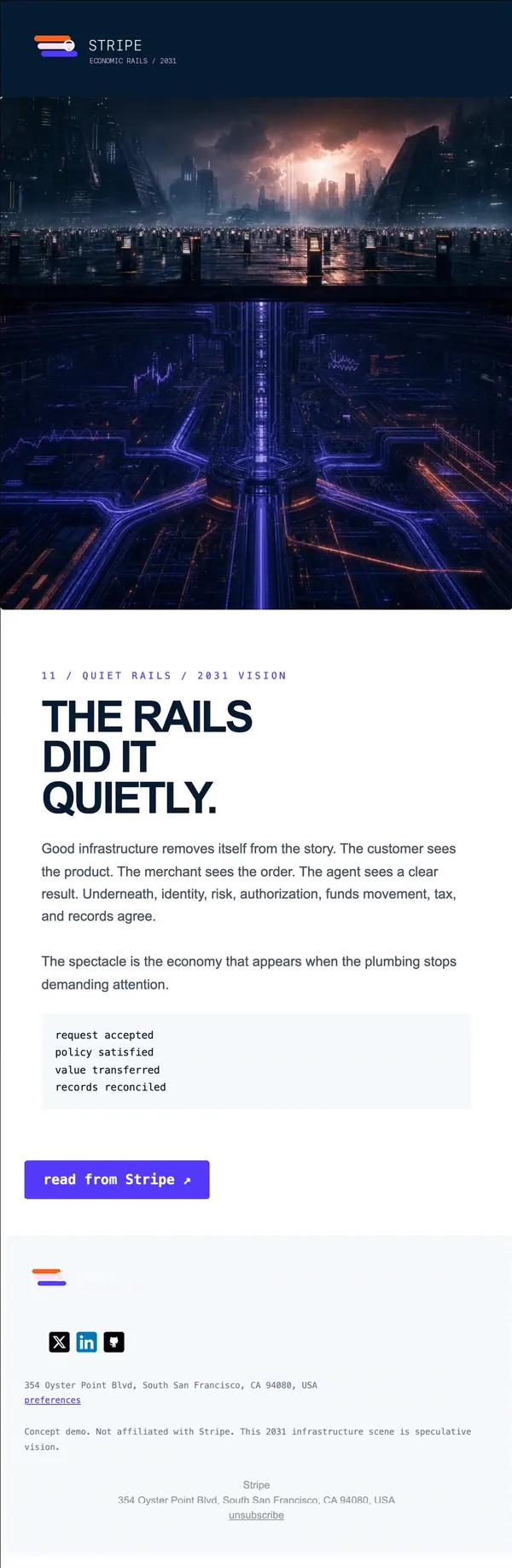 Stripe concept email 11 of 12: Closing reflection