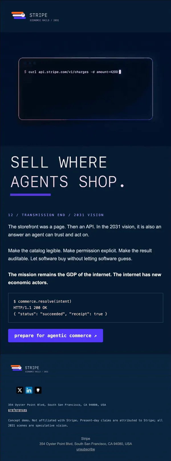 Stripe concept email 12 of 12: Call to action