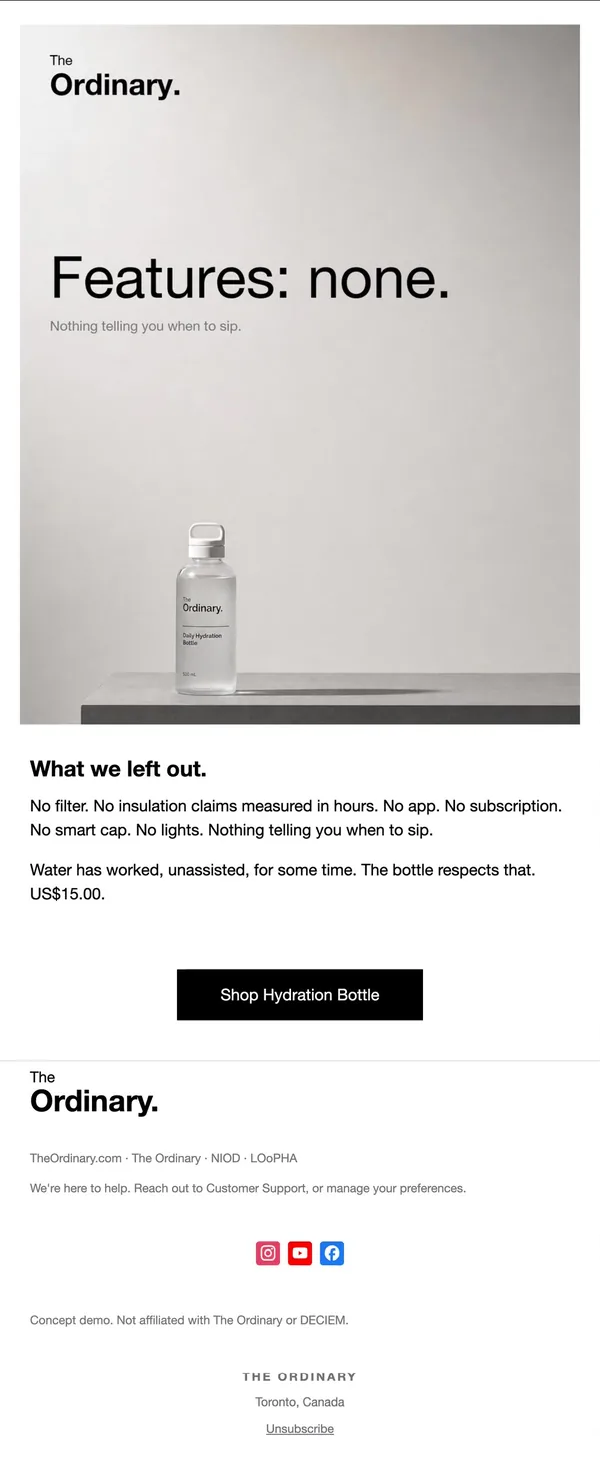 The Ordinary concept email 3 of 12: Anti-feature