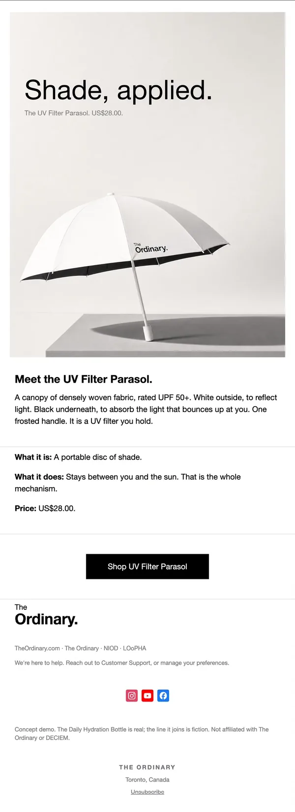 The Ordinary concept email 5 of 12: Product launch