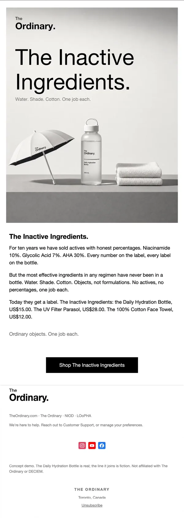 The Ordinary concept email 6 of 12: Line reveal