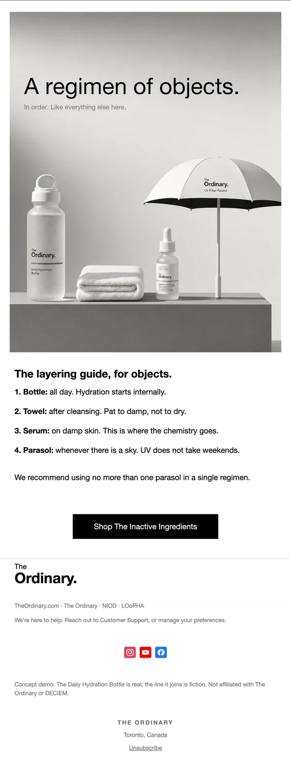 The Ordinary concept email 10 of 12: Regimen guide
