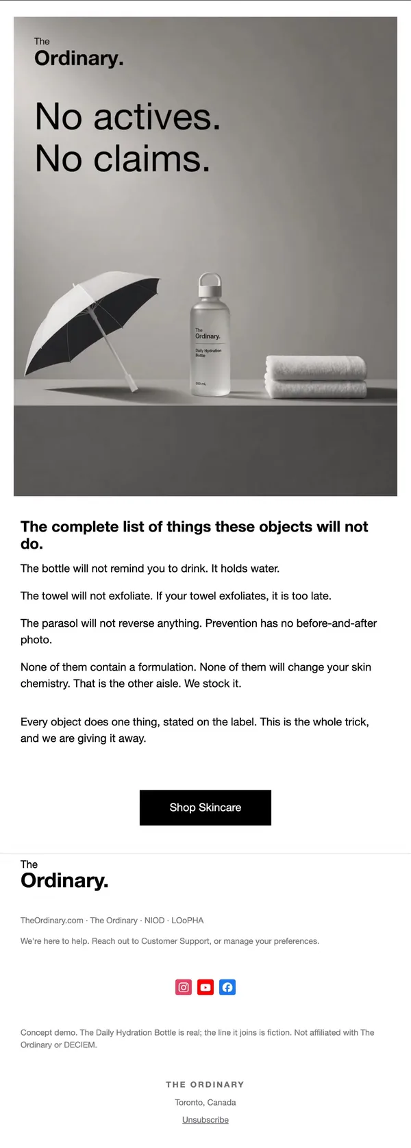 The Ordinary concept email 11 of 12: Honesty recap