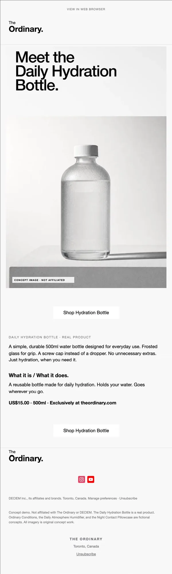 The Ordinary concept email 1 of 12: Product launch