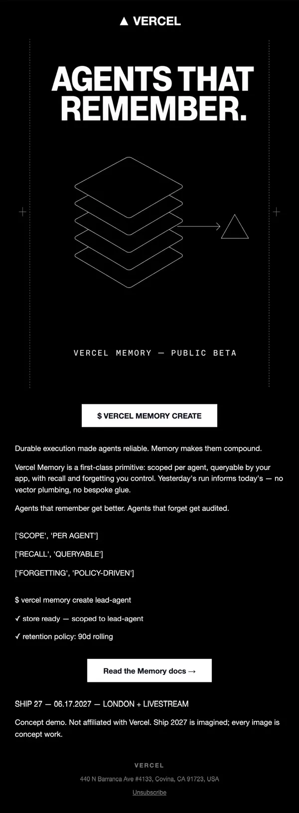 Vercel concept email 11 of 12: Product story