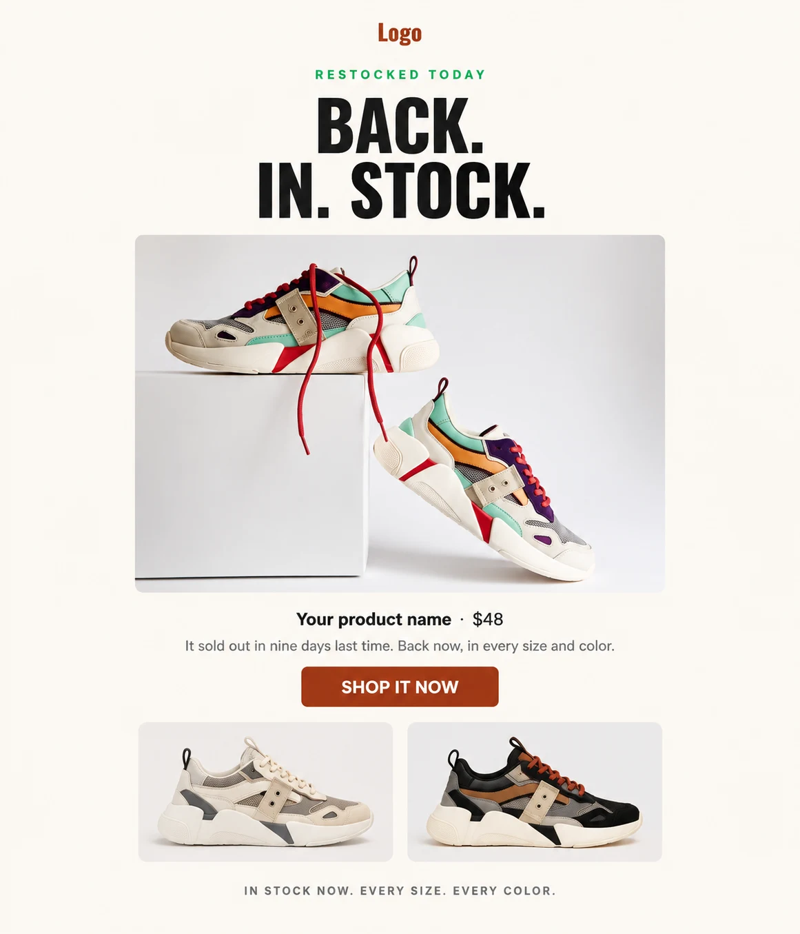 Back in Stock email template