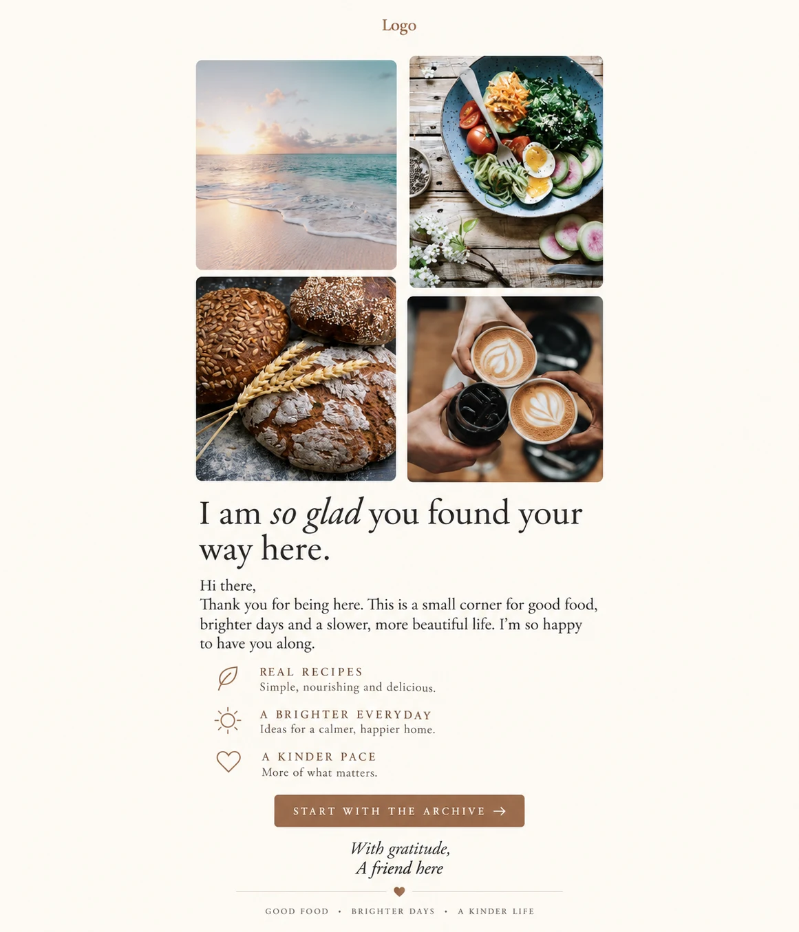 The Collage Note email template