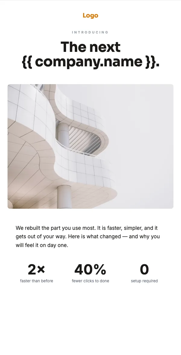 The Big Reveal email template