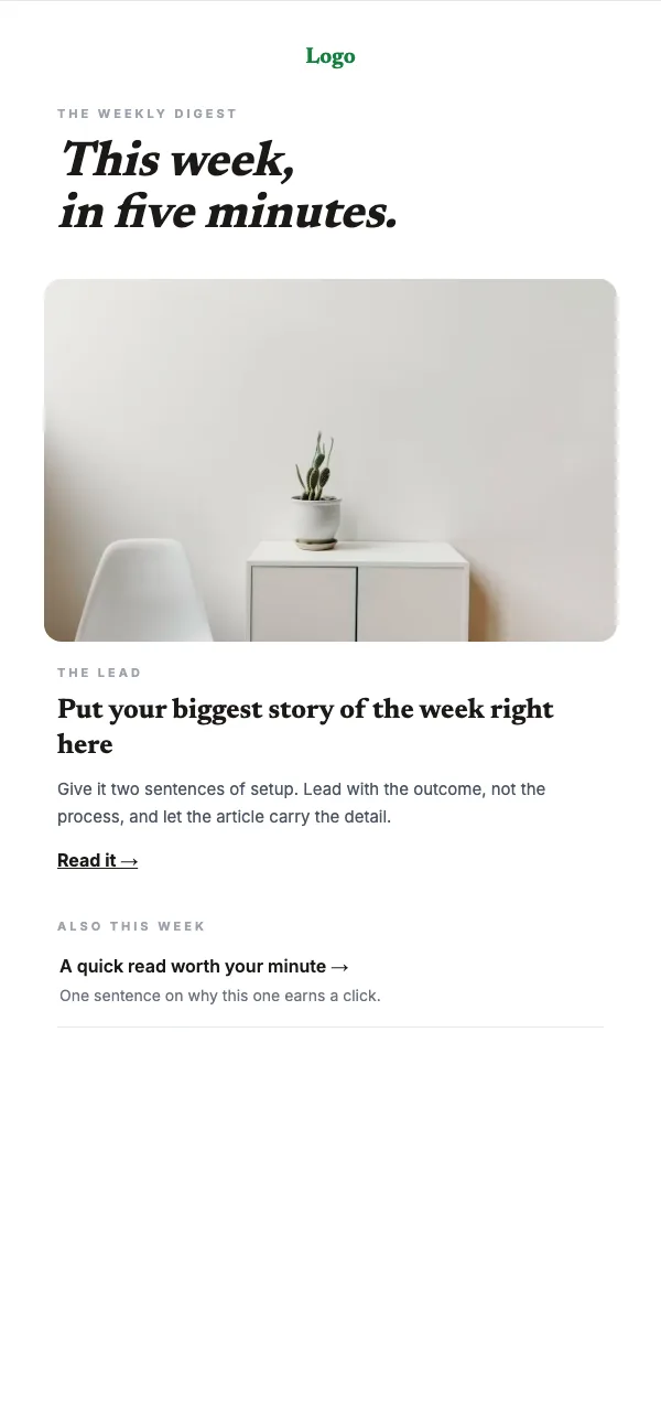 The Digest email template