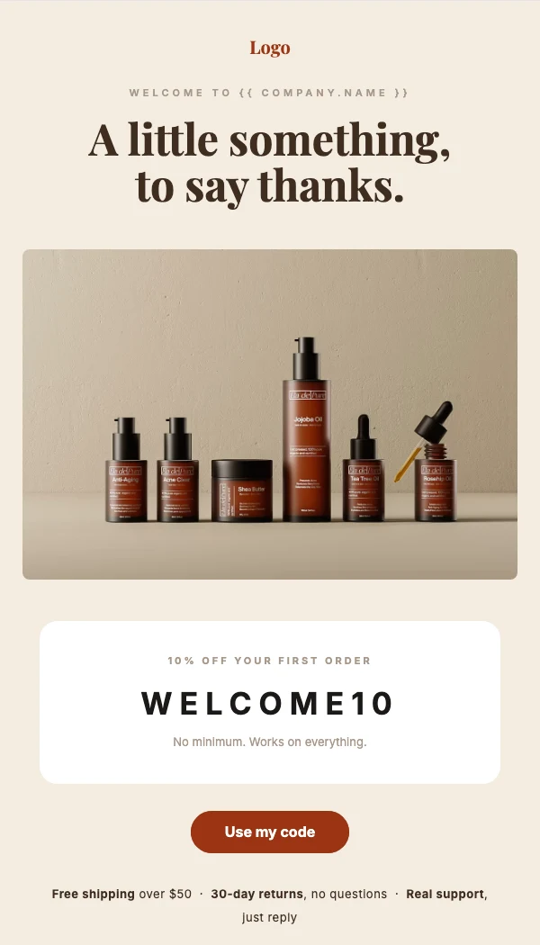 The First-Order Perk email template