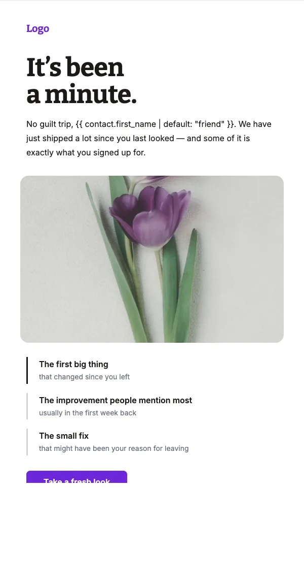 The Miss-You email template