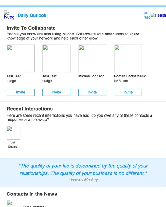 Nudge Daily Outlook digest email