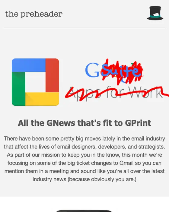 The Preheader by Sendwithus newsletter email