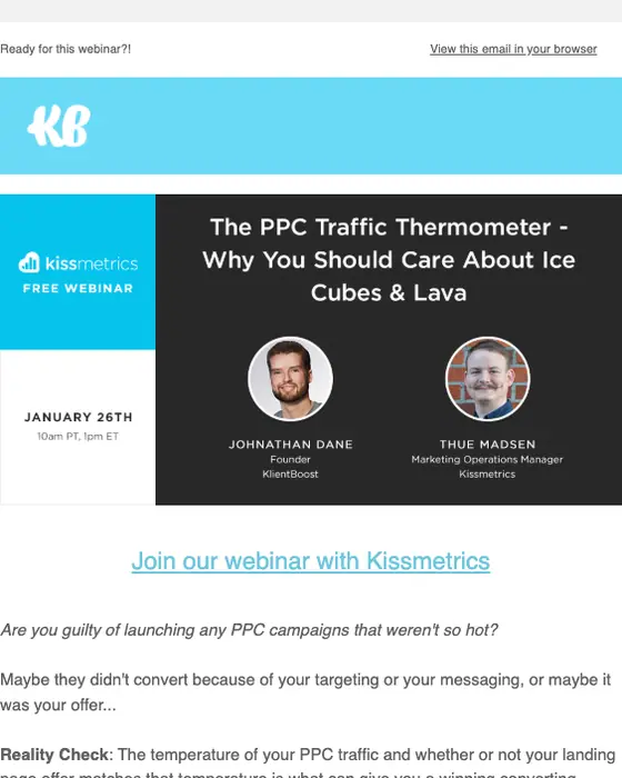 KlientBoost webinar email