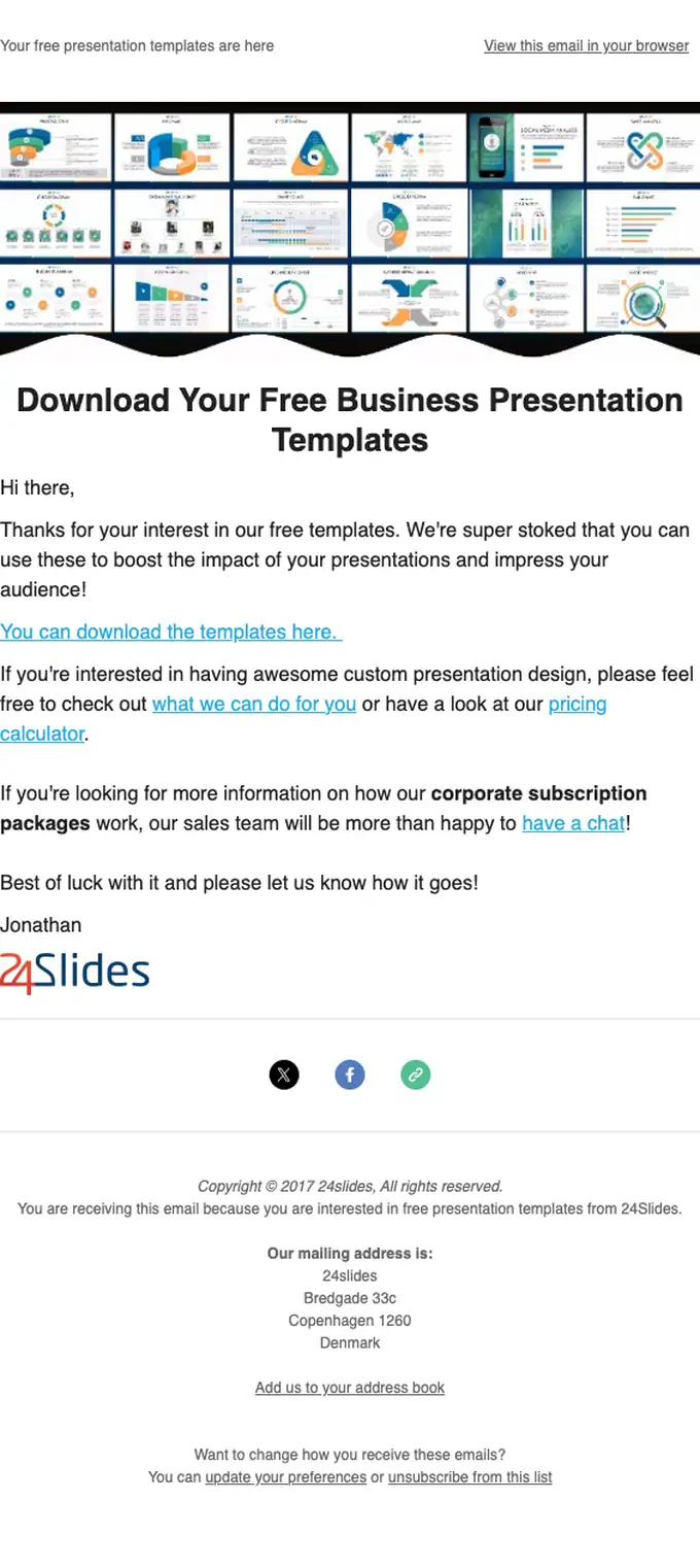 24Slides thank you email, full length